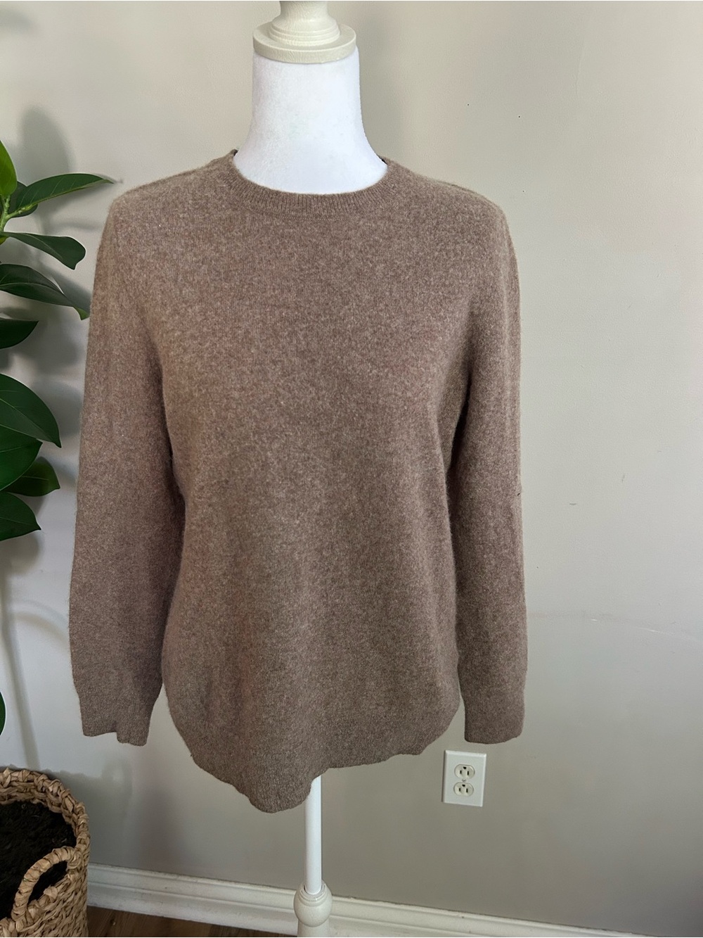 Apt. 9 100% Cashmere Crewneck Sweater Heather Brown Size XL